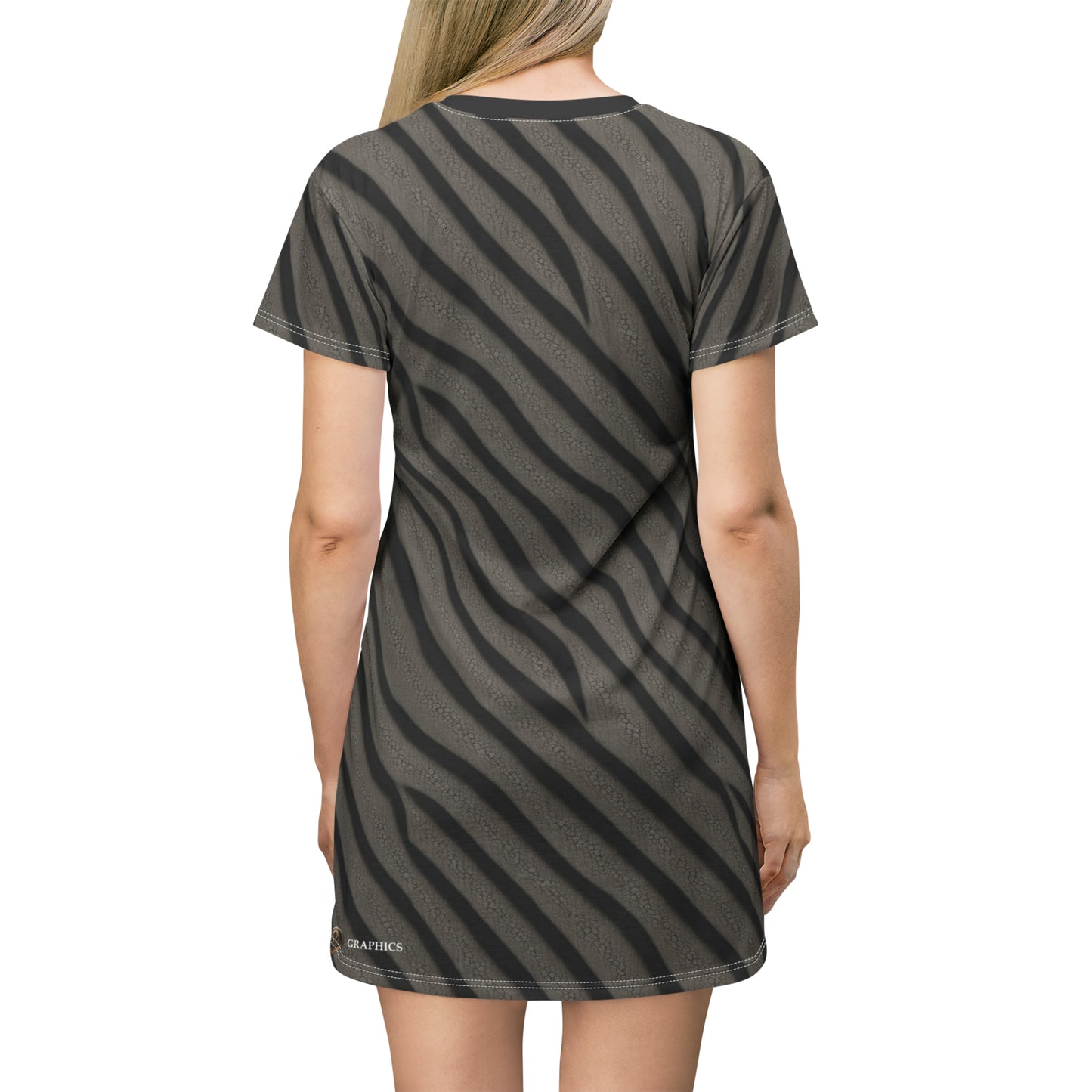 Black & Gray -- T-Shirt Dress (AOP)