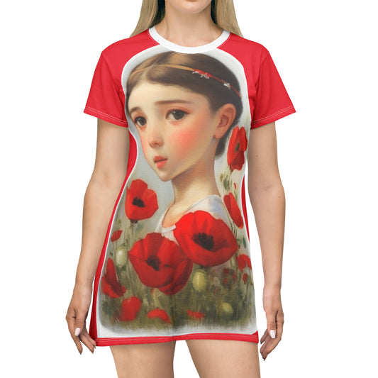 Poppy Princess -- T-Shirt Dress (AOP)