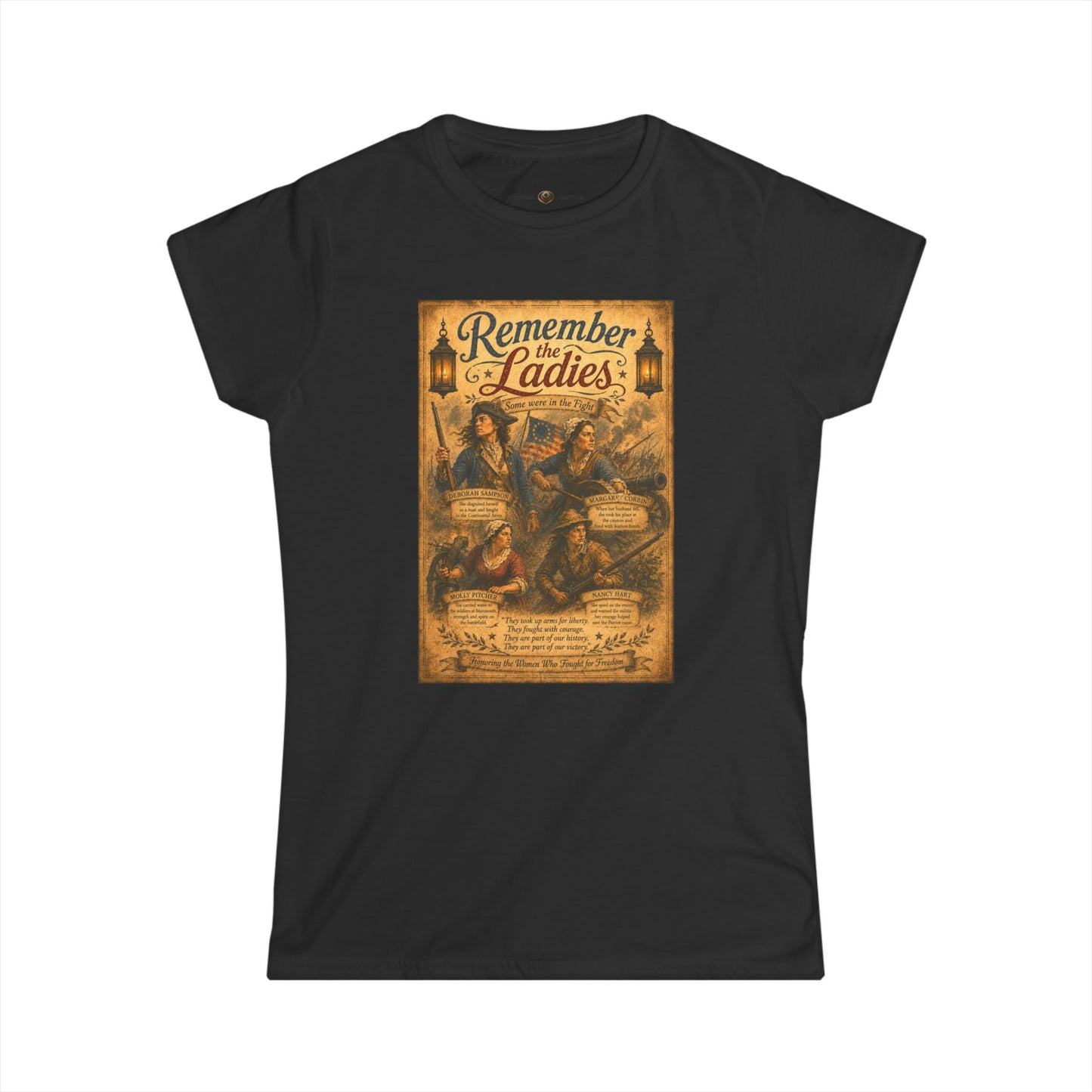 Remember the Ladies in Combat — Vintage Women’s 1776 Patriotic T‑Shirt