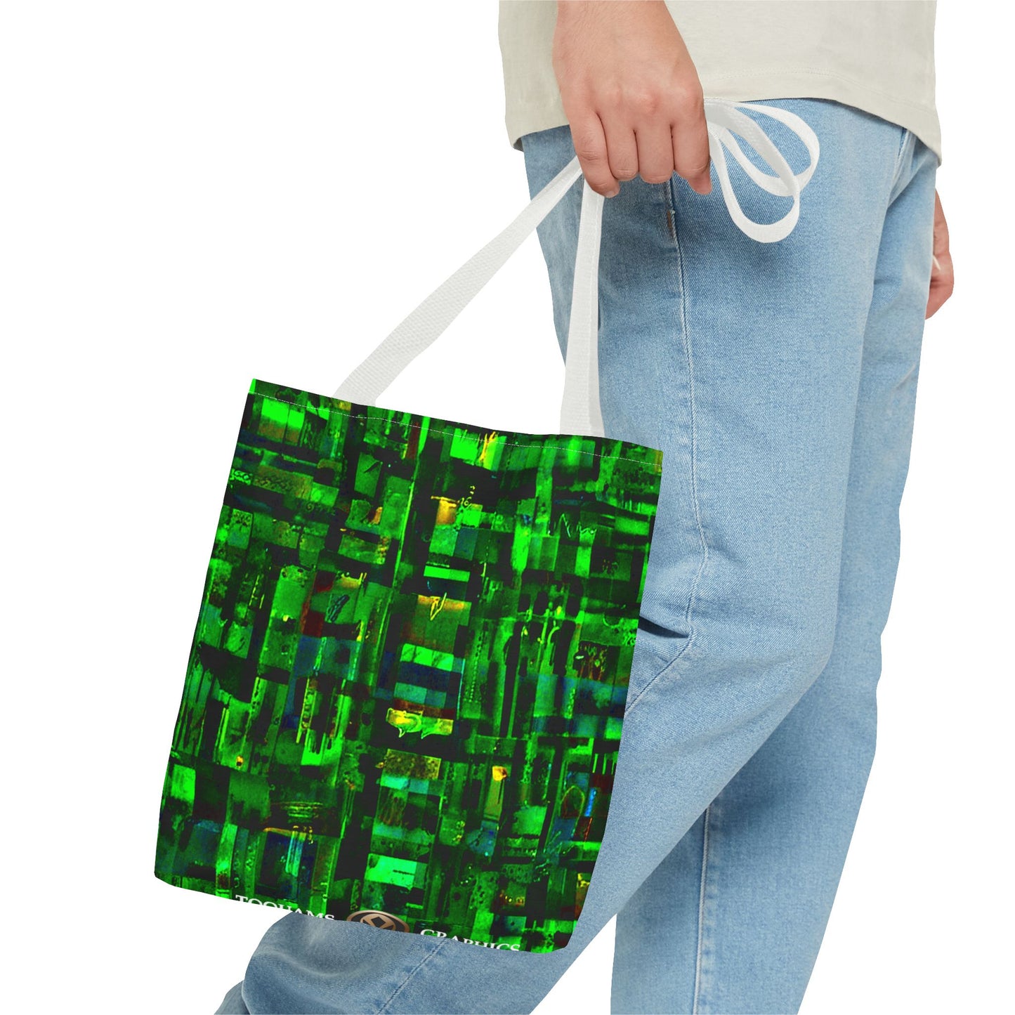 Mother Board - Vibrant Green Abstract Tote Bag - Stylish Eco-Friendly Carryall