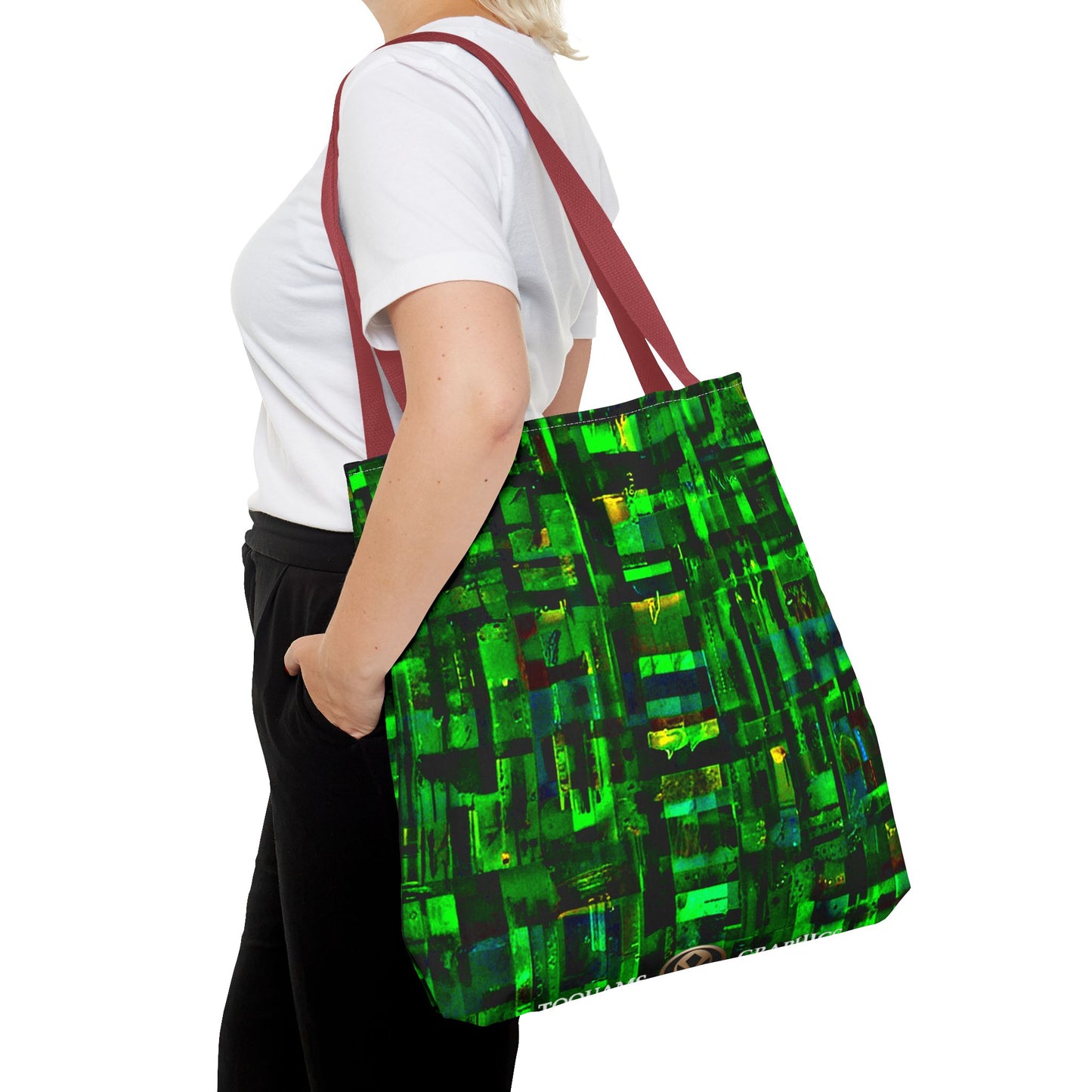 Mother Board - Vibrant Green Abstract Tote Bag - Stylish Eco-Friendly Carryall