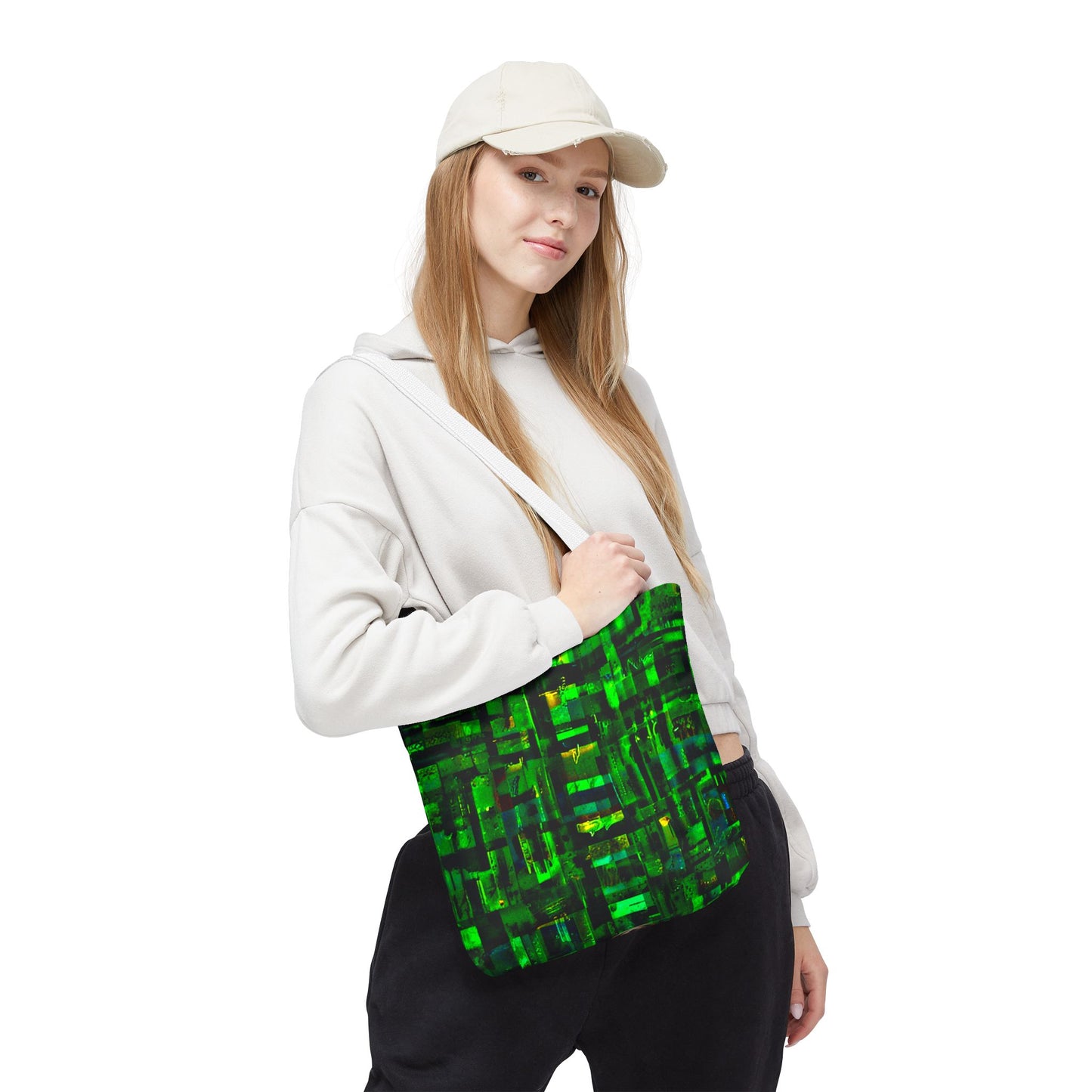 Mother Board - Vibrant Green Abstract Tote Bag - Stylish Eco-Friendly Carryall