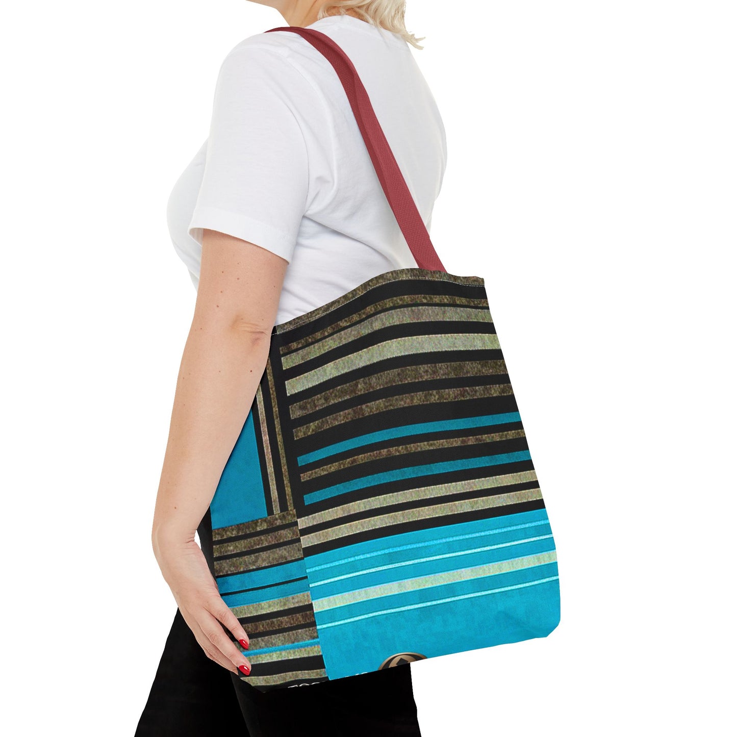 Madison Ave - Stylish Striped Tote Bag - Perfect for Work, Casual Outings & Everyday Use