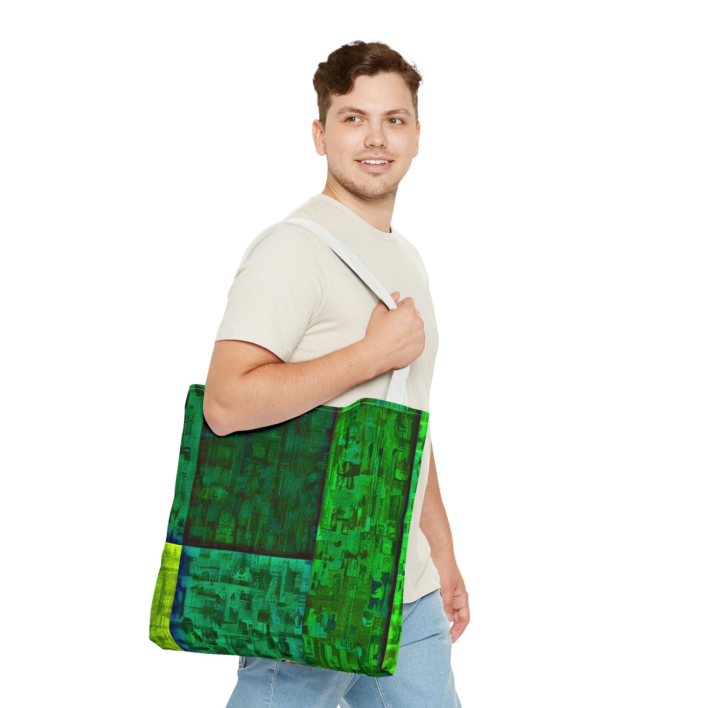 My Block - Eco-Friendly Green Abstract Tote Bag - Stylish Reusable Shopping Bag