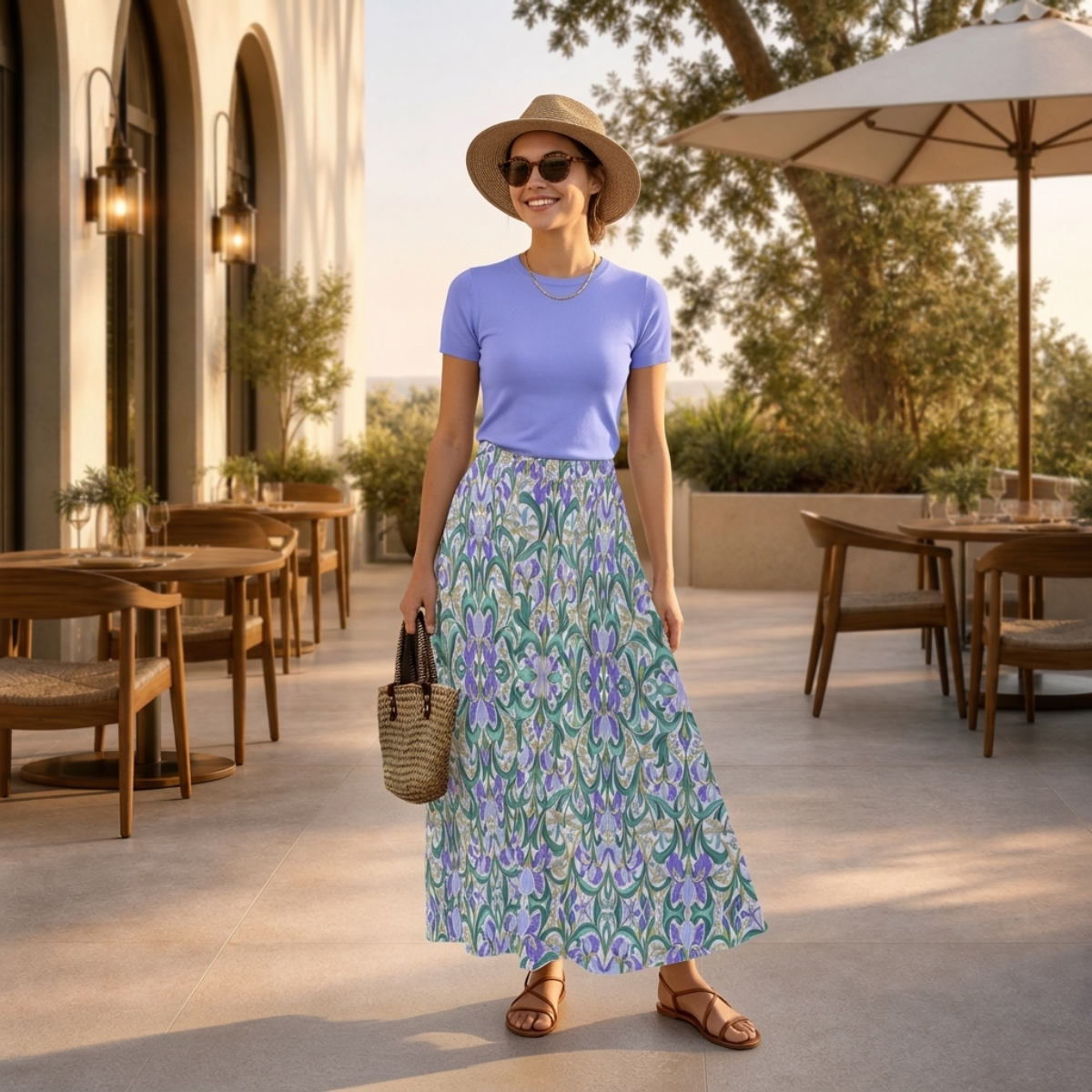 Dragonfly - Women's Maxi Chiffon Skirt with Lining