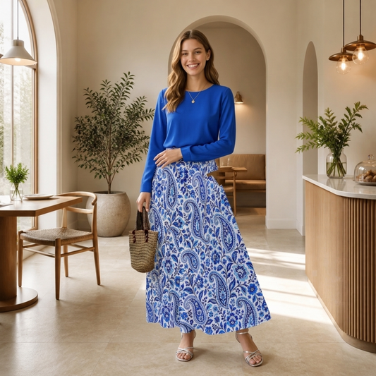 Colbolt -- Women's Maxi Chiffon Skirt with Lining