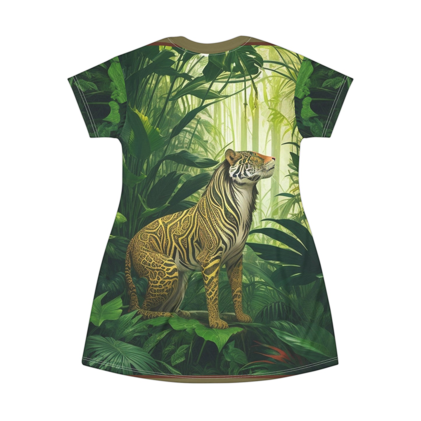 Alone in the Jungle -- T-Shirt Dress (AOP)