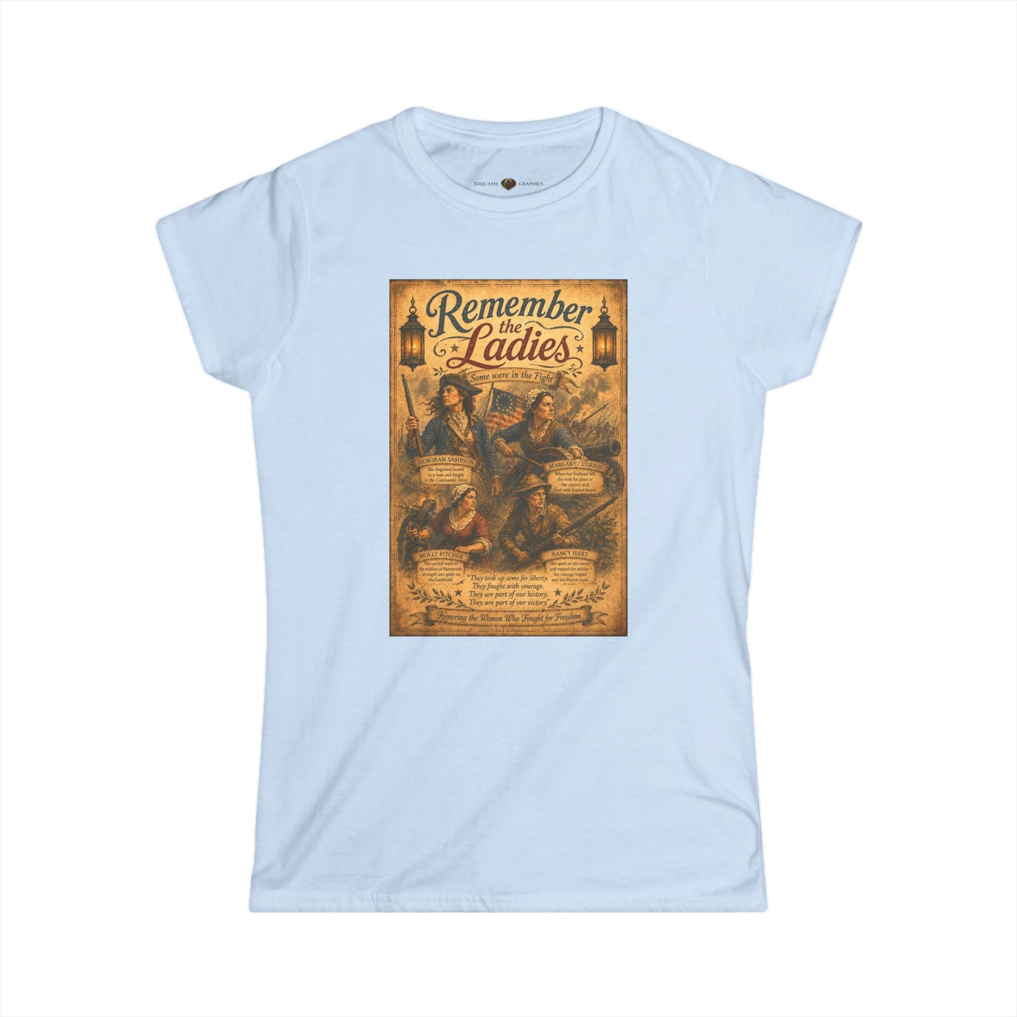Remember the Ladies in Combat — Vintage Women’s 1776 Patriotic T‑Shirt