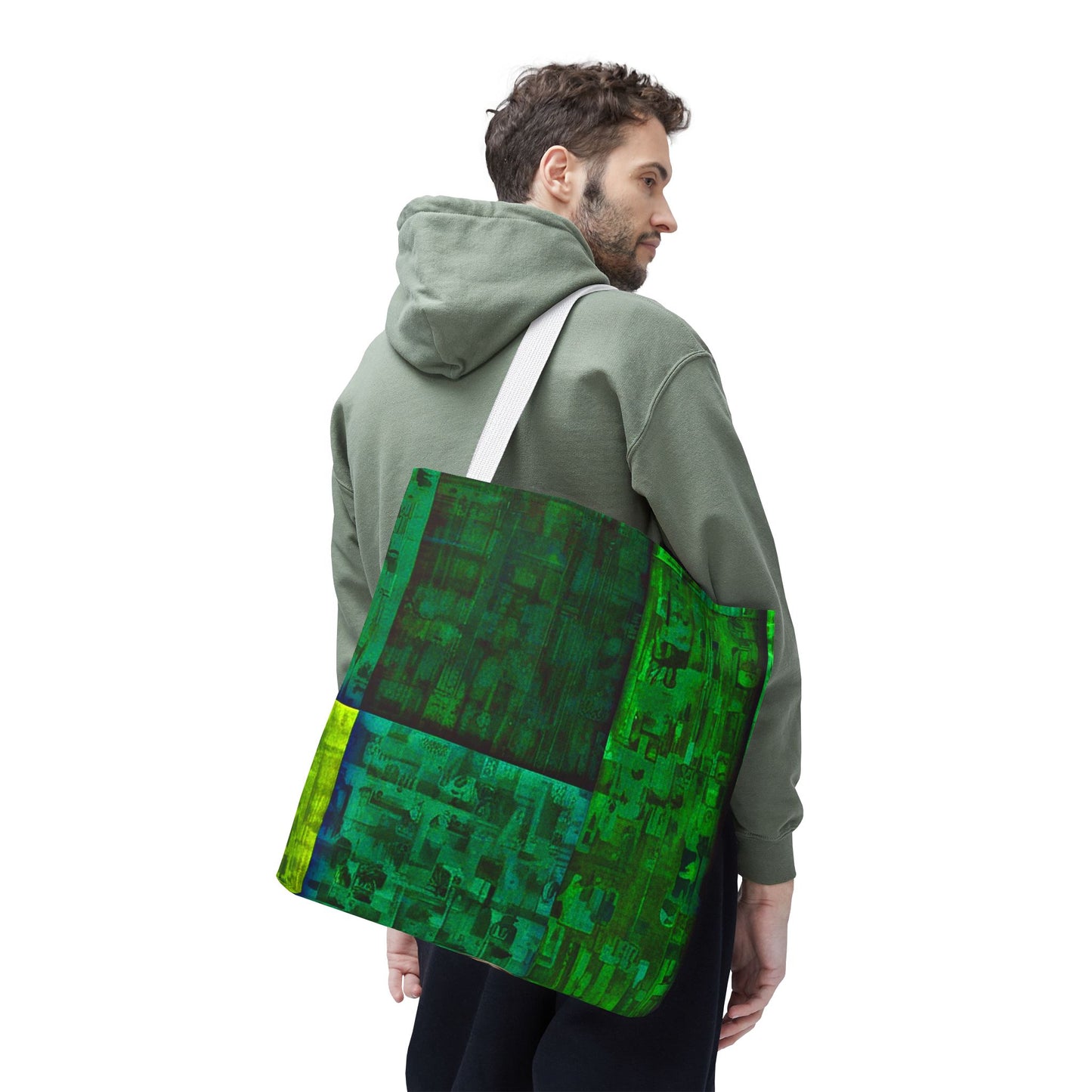 My Block - Eco-Friendly Green Abstract Tote Bag - Stylish Reusable Shopping Bag