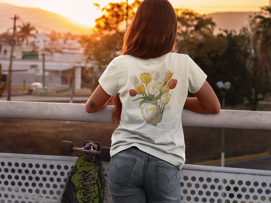 Tulips (back) -- Unisex Jersey Short Sleeve Tee