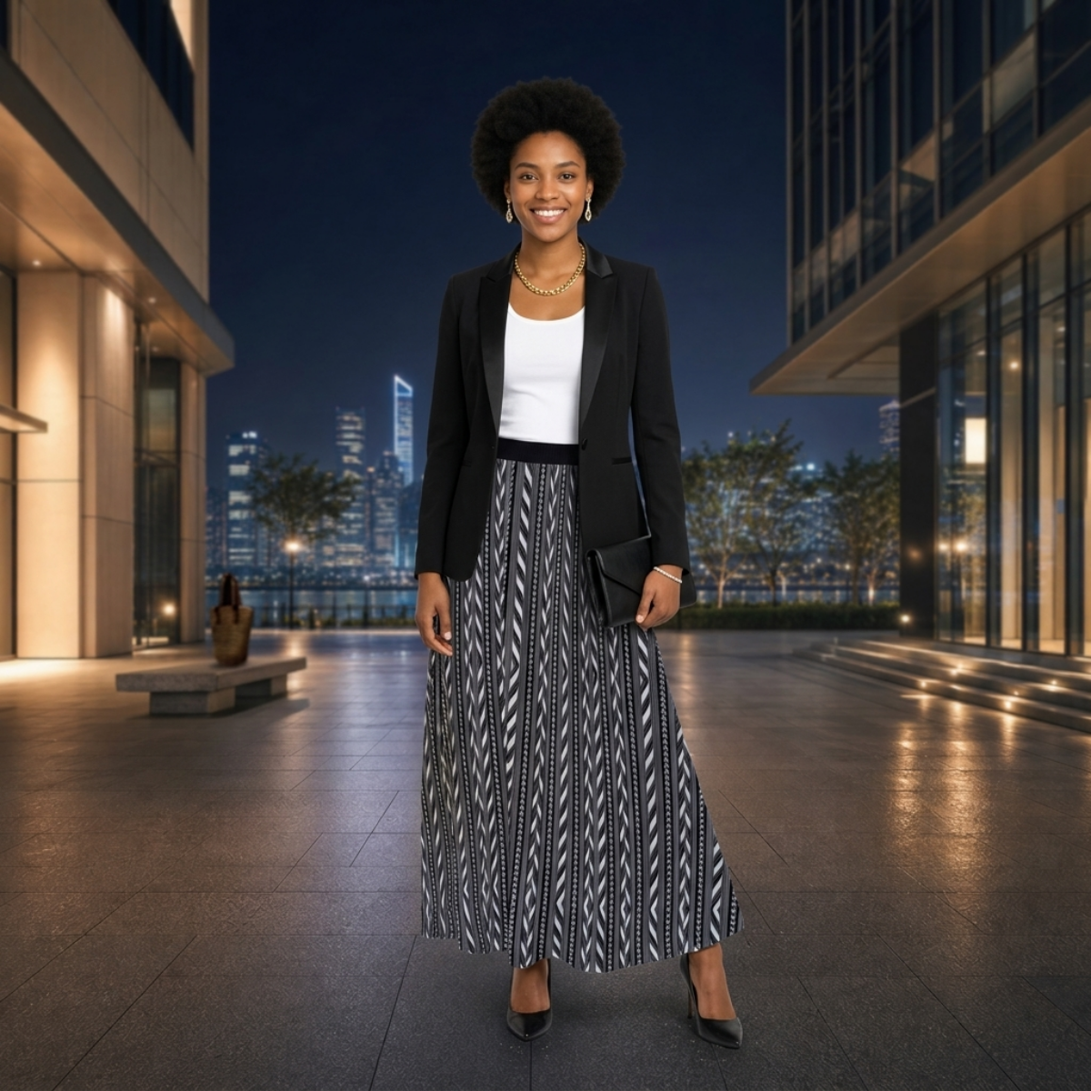 Symphony - Women's Maxi Chiffon Skirt with Lining