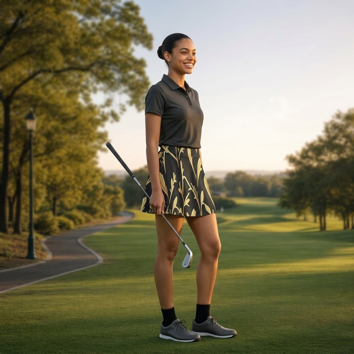 Blackout w/Gold -- Women's Bazyrey Skirt w2 pockets