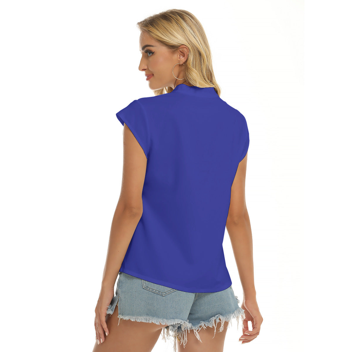 4th Also -- Women's Stacked V-neck Short Sleeve Blouse