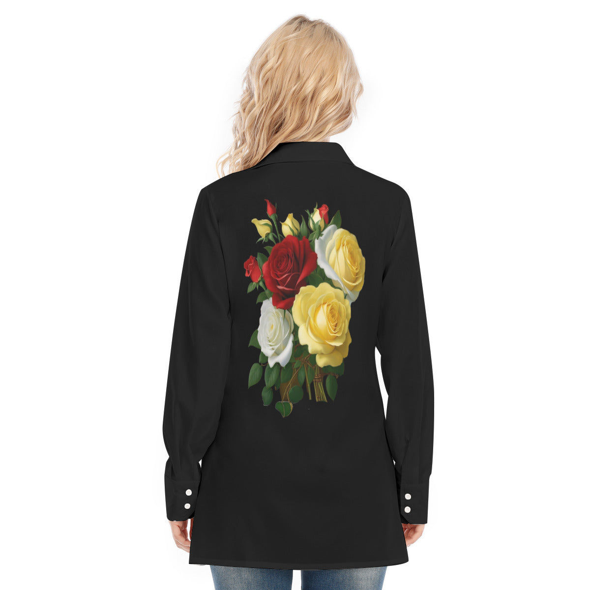 Roses Black Blouse