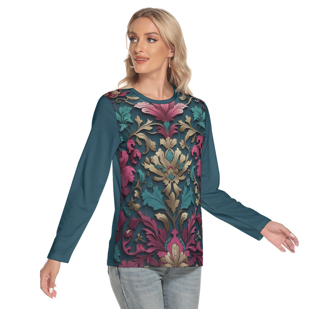 Fantasy Damask -- Women's O-neck Long Sleeve T-shirt