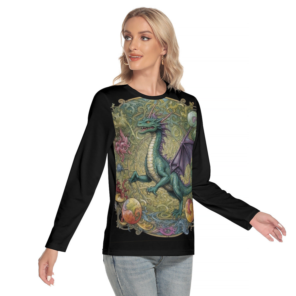 Dragon 101 -- Women's O-neck Long Sleeve T-shirt