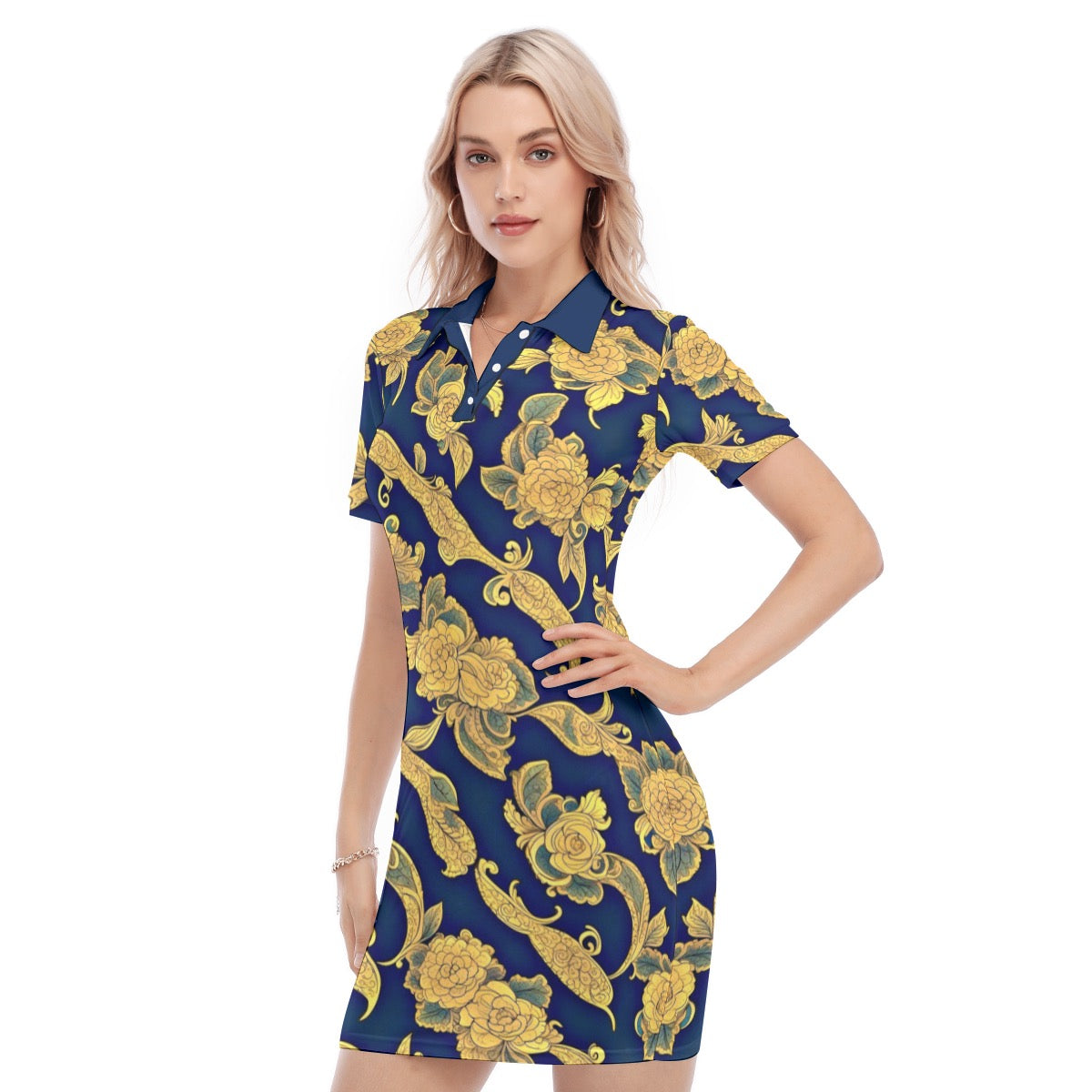 Yuliana -- Women's Polo Collar Dress