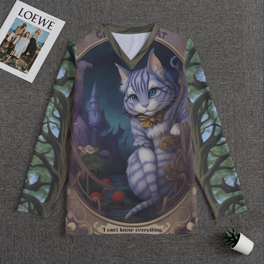 Cheshire Cat -- Men's V-neck Sweatshirt With Long Sleeve