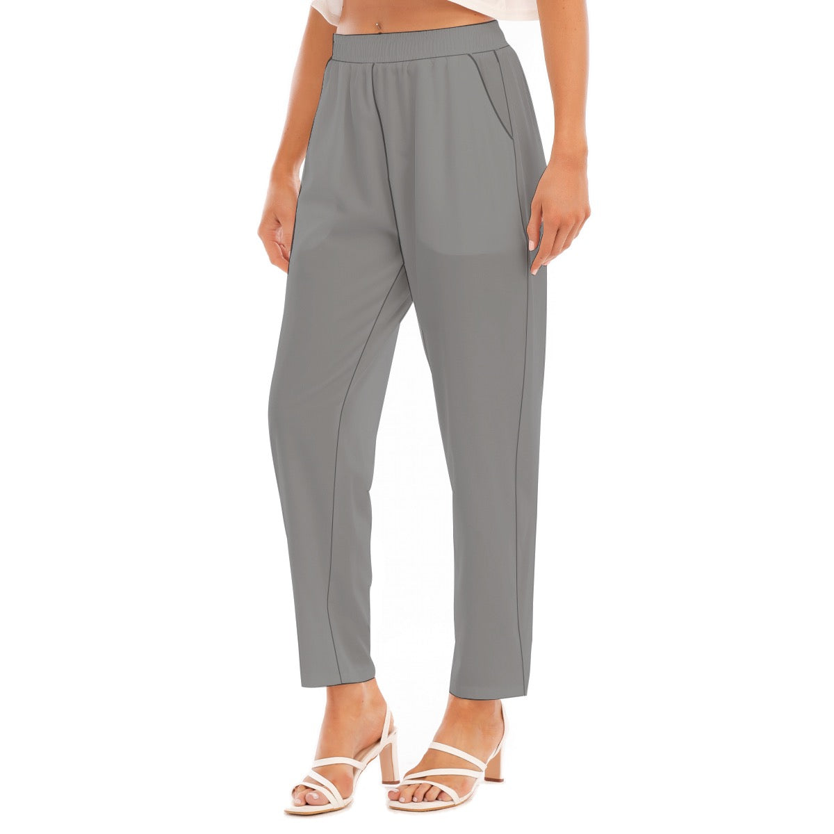 Grey -- Women's Loose Straight-leg Pants