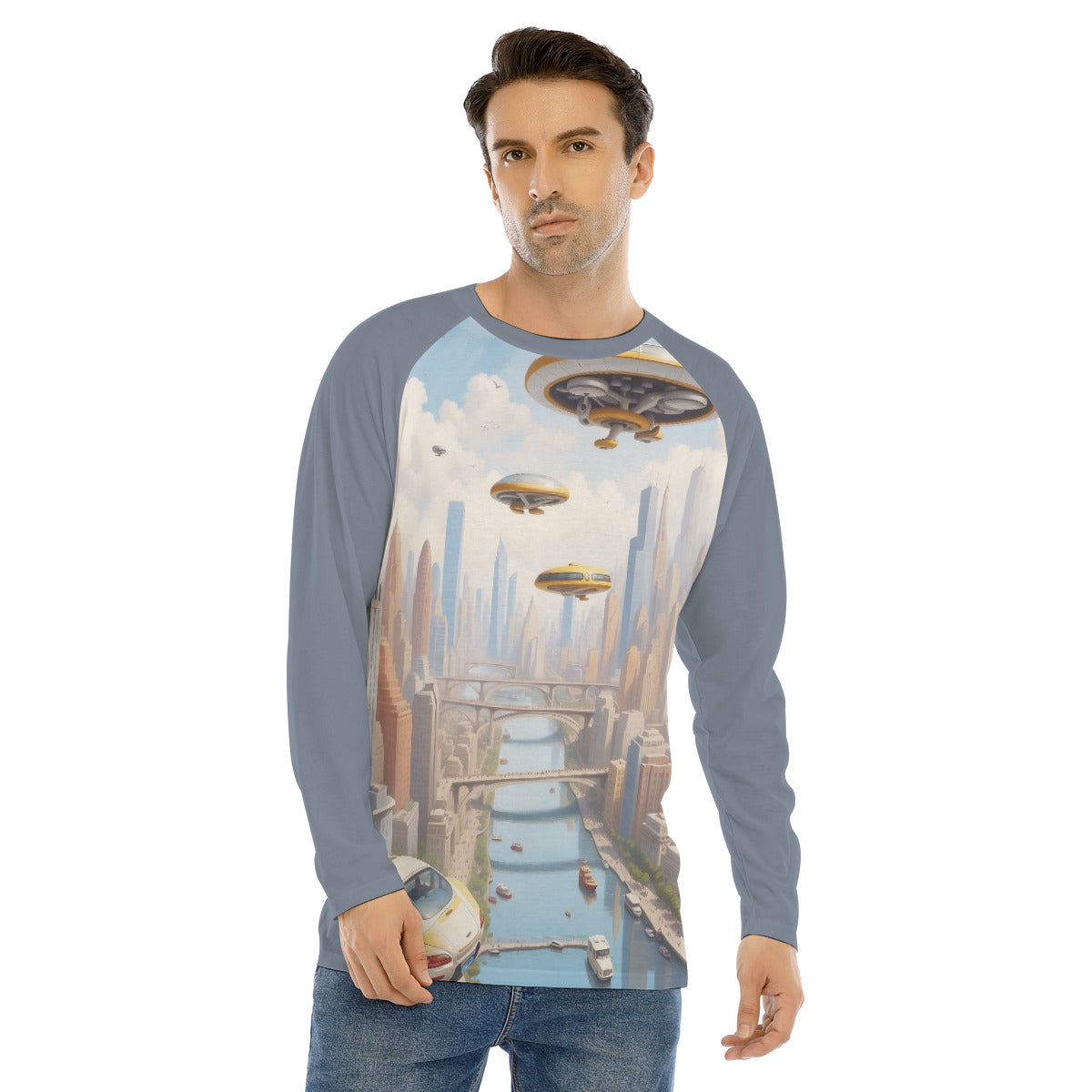 Flying Cars 101 -- Men's Long Sleeve T-shirt With Raglan Sleeve