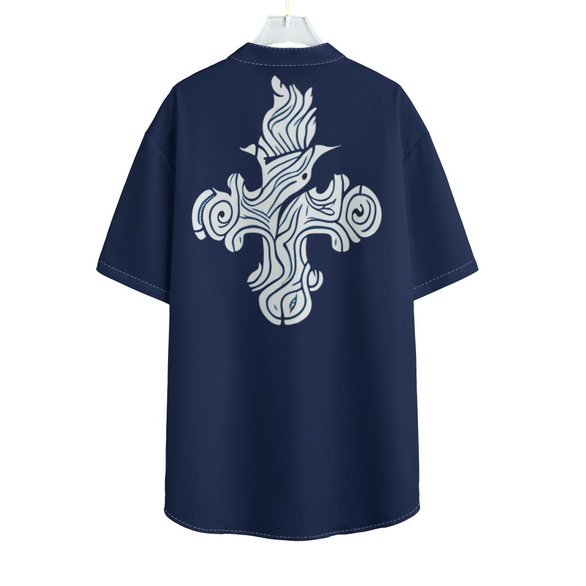 Flaming Cross -- Men's Henley Short Sleeve Shirt