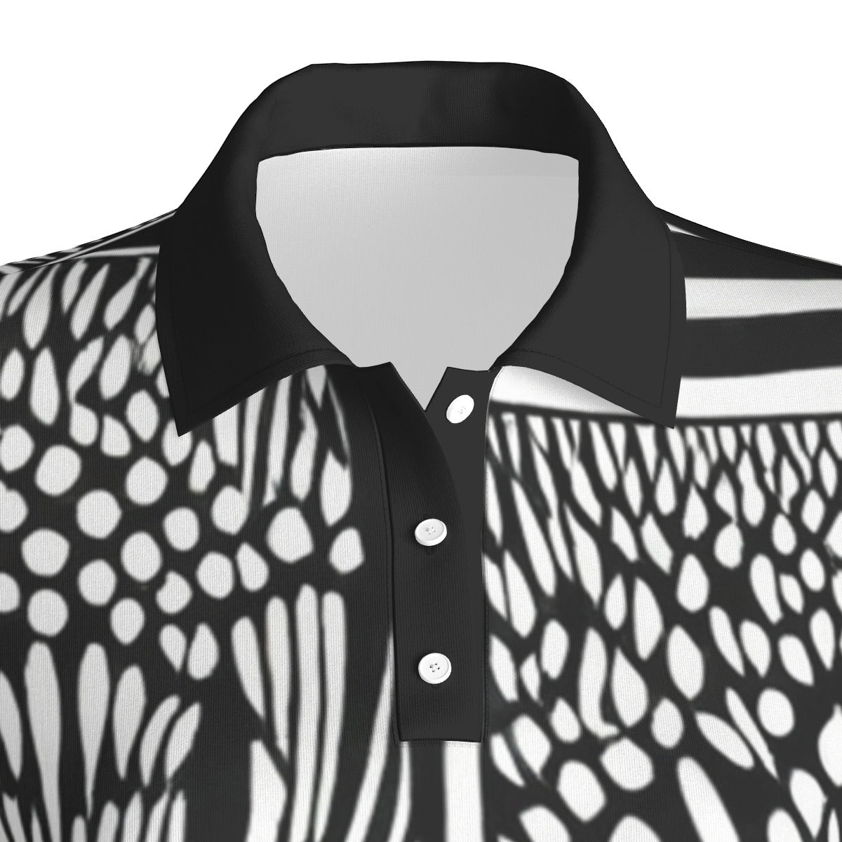 B&W Wheat -- Women's Polo Collar Jersey