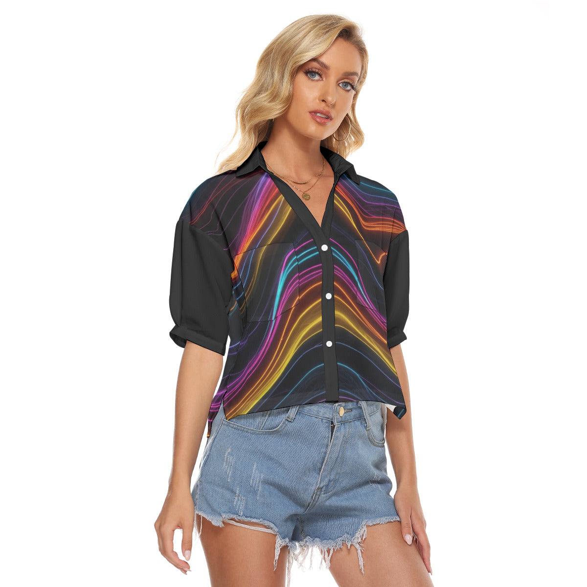 Electric Wave -- Women's V-neck Shirts