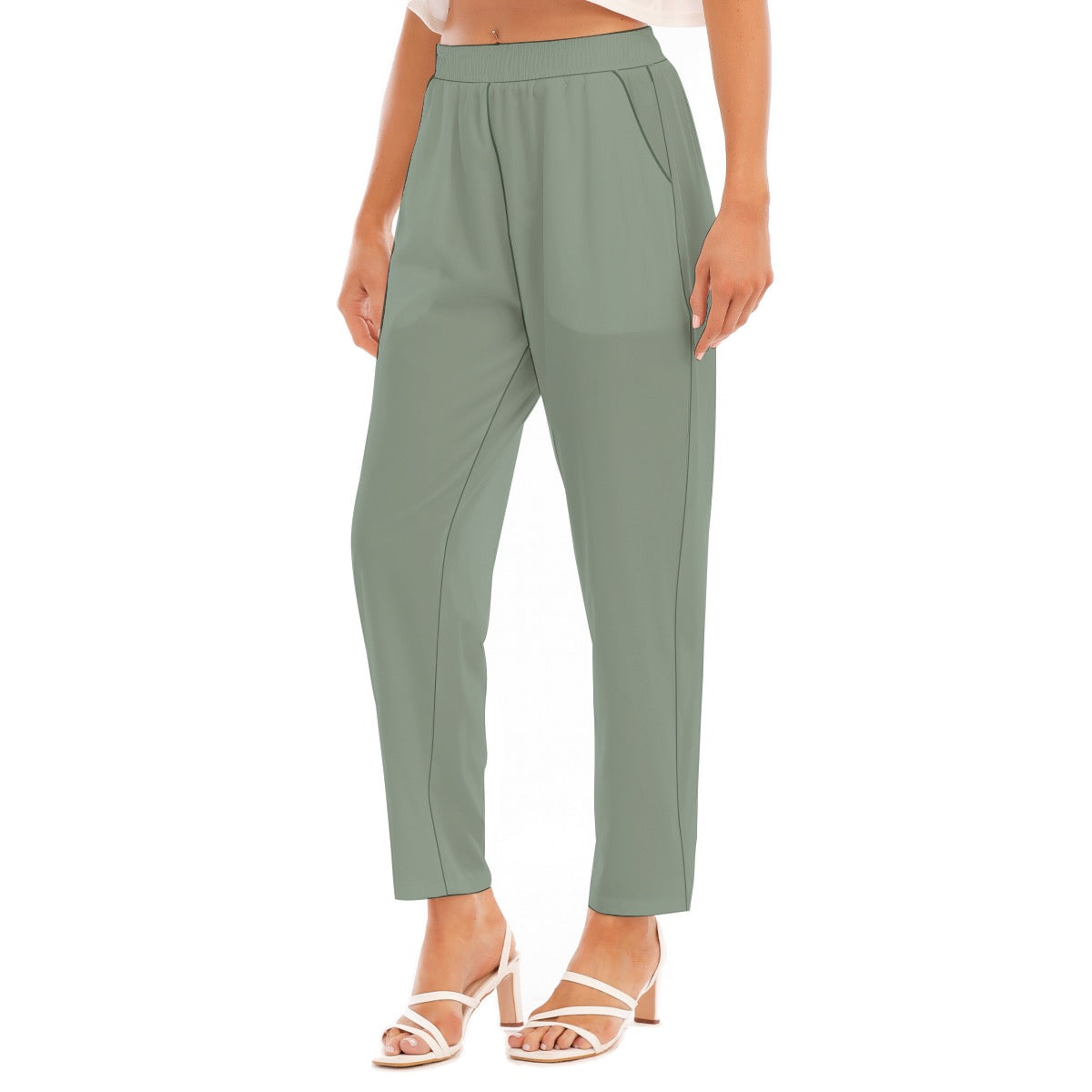 Hippie Green -- Women's Loose Straight-leg Pants