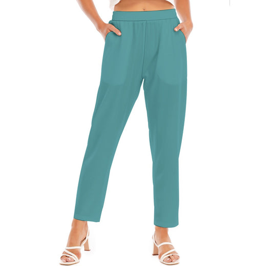 Blue-Green -- Women's Loose Straight-leg Pants