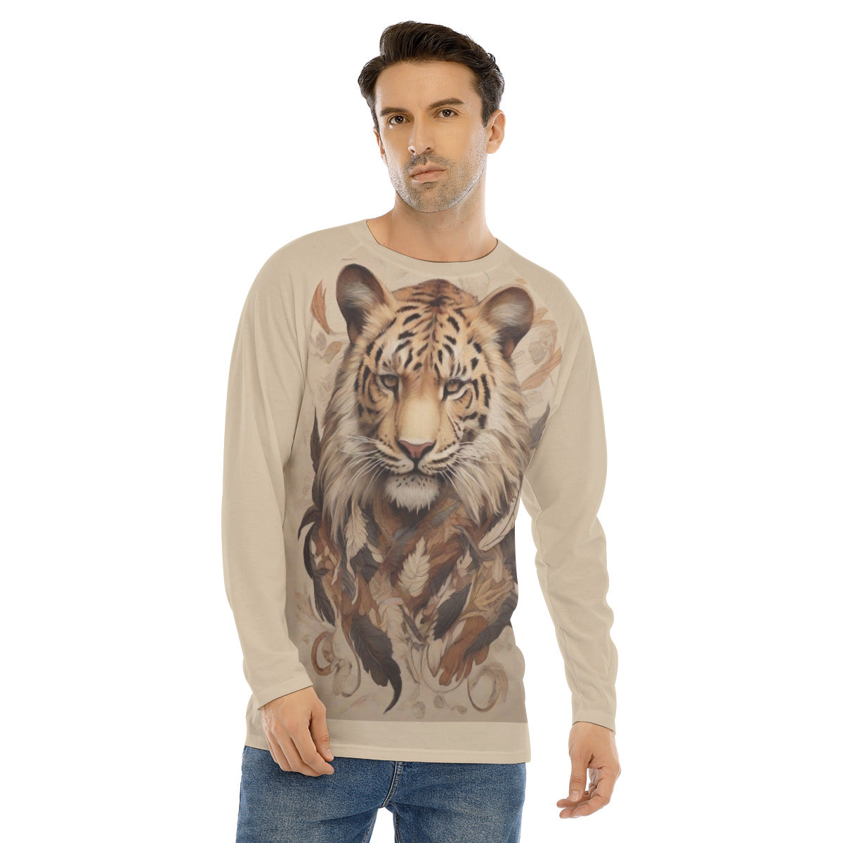 Tiger 104 -- Men's Long Sleeve T-shirt With Raglan Sleeve