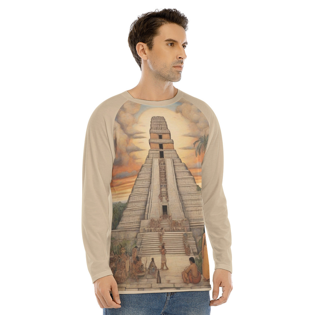 Chichen Itza 103 -- Men's Long Sleeve T-shirt With Raglan Sleeve