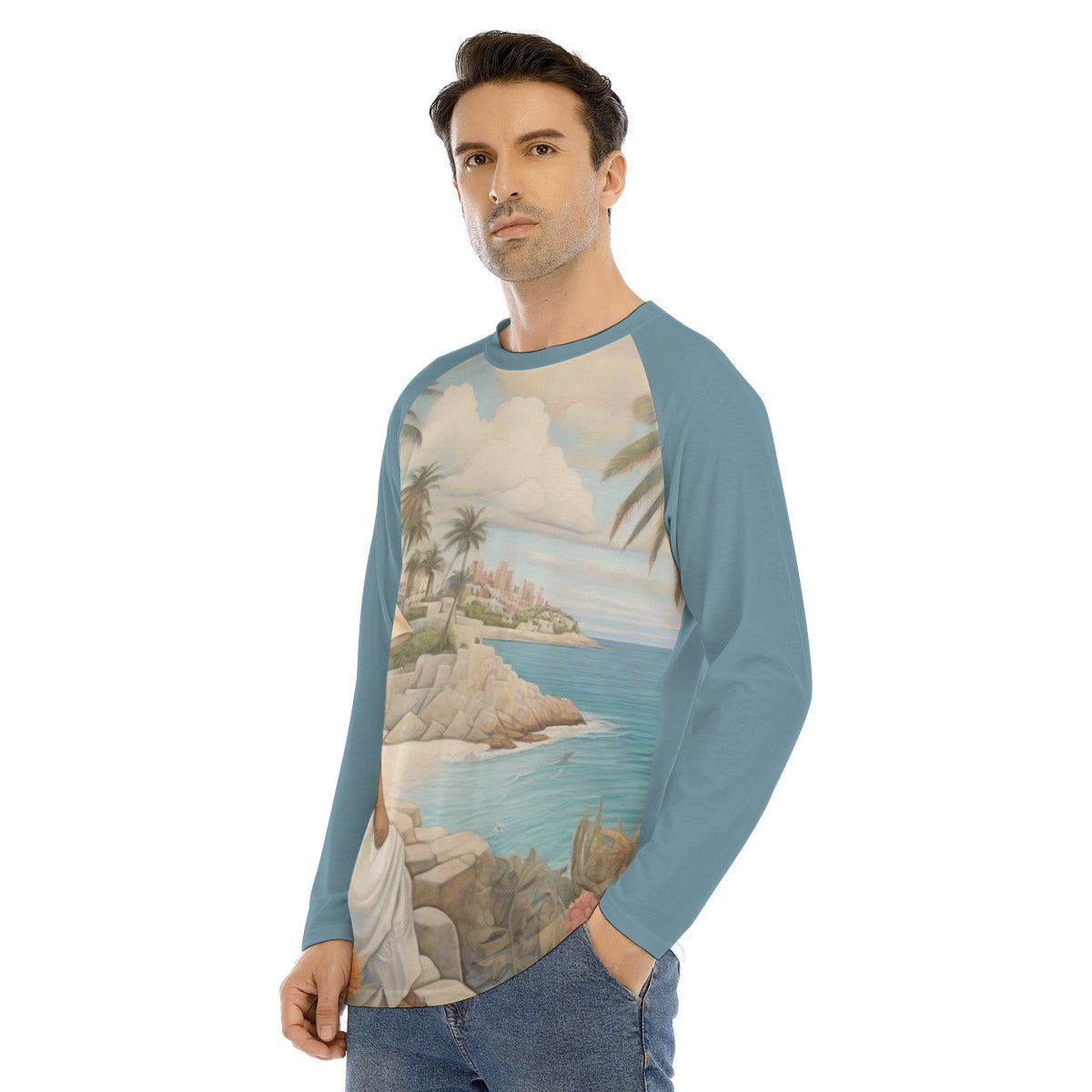 Isla Mujeres 101 -- Men's Long Sleeve T-shirt With Raglan Sleeve