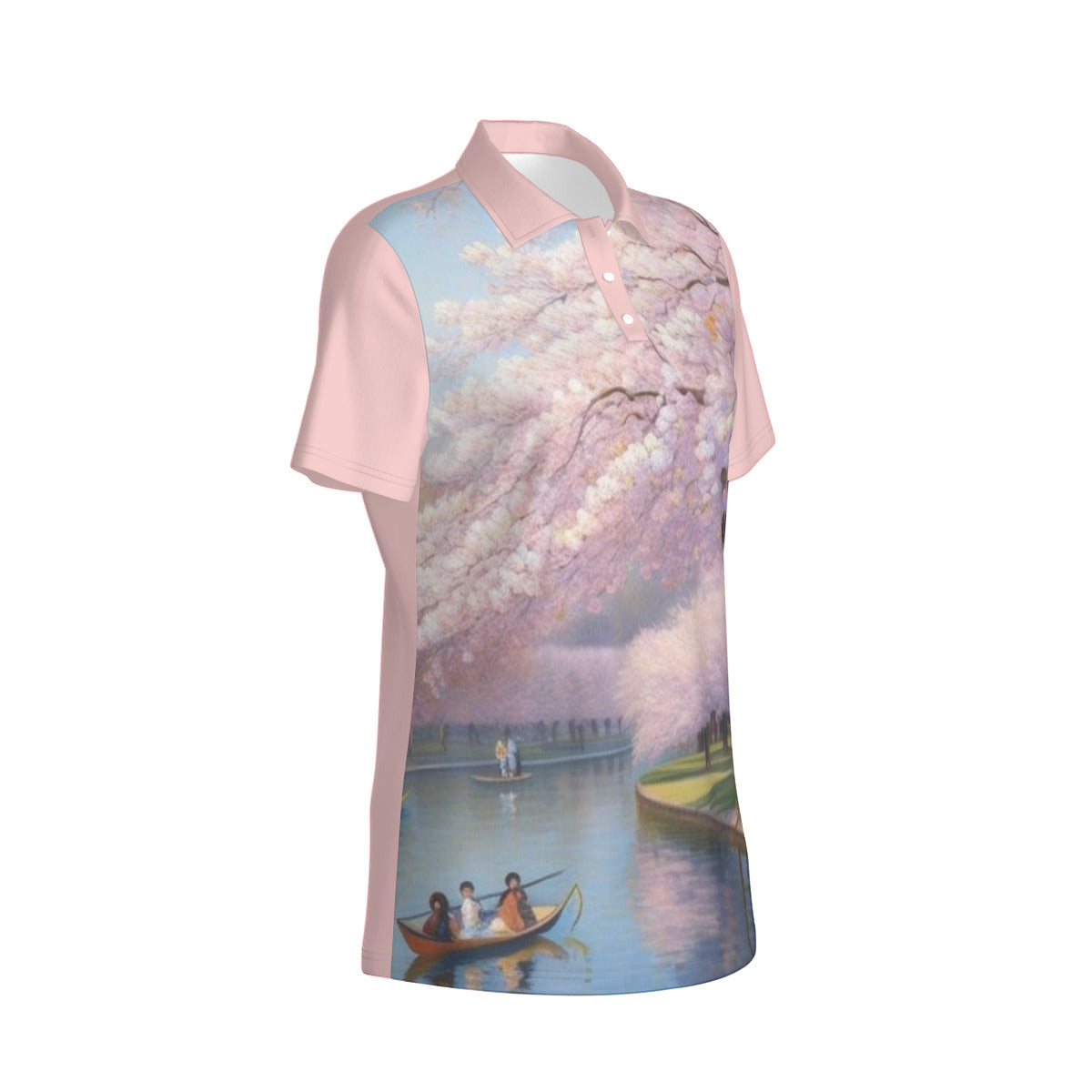 Cherry Blossoms -- Women's Polo Collar Jersey