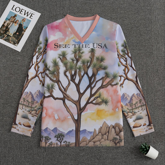 Joshua Tree Nat'l Park -- Men's V-neck Sweatshirt With Long Sleeve