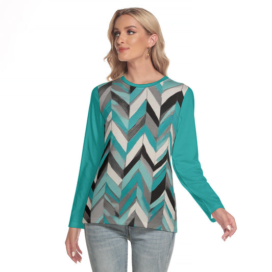 Chevron 101 -- Women's O-neck Long Sleeve T-shirt