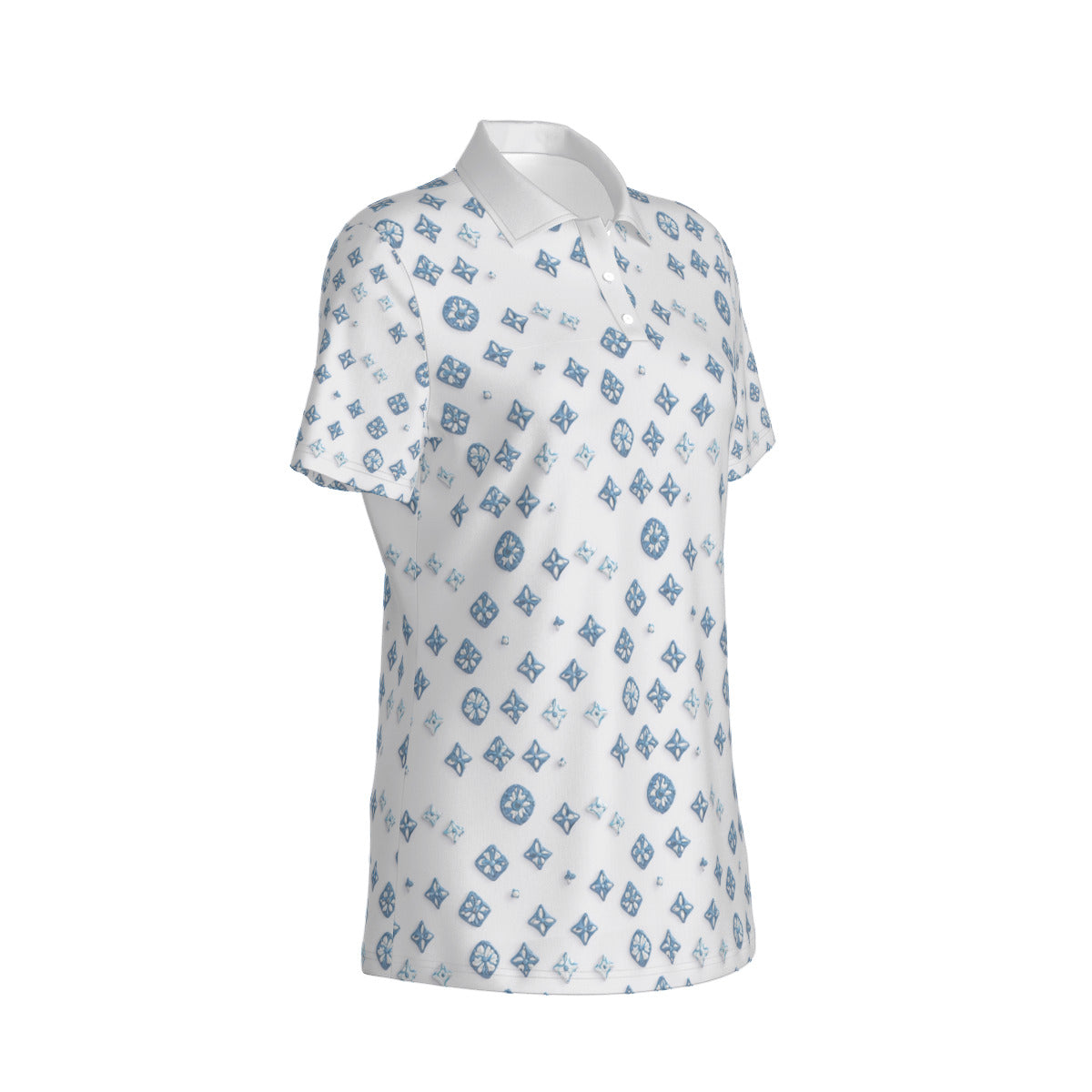 Blue on White -- Women's Polo Collar Jersey