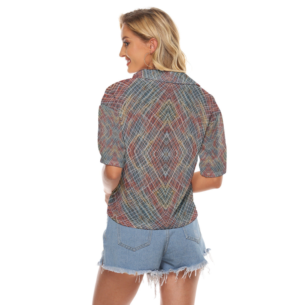 Stone Tartan  -- Women's V-neck Shirts