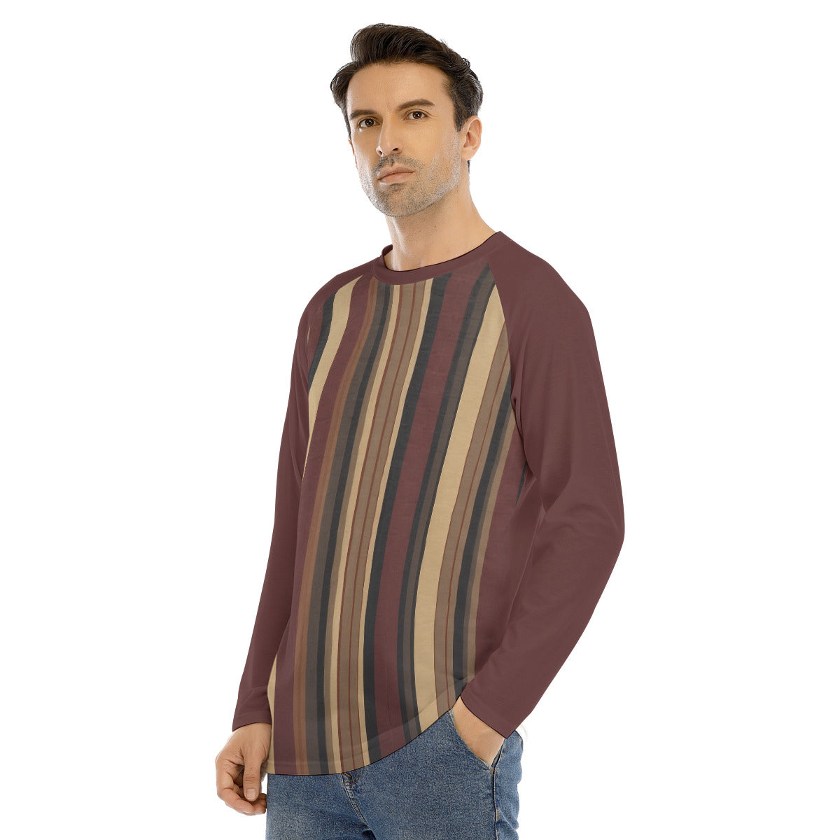 Stripes 101 -- Men's Long Sleeve T-shirt With Raglan Sleeve