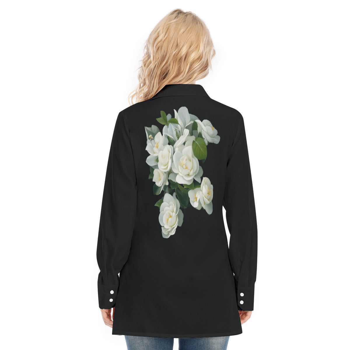 Gardenia Floral Black Blouse