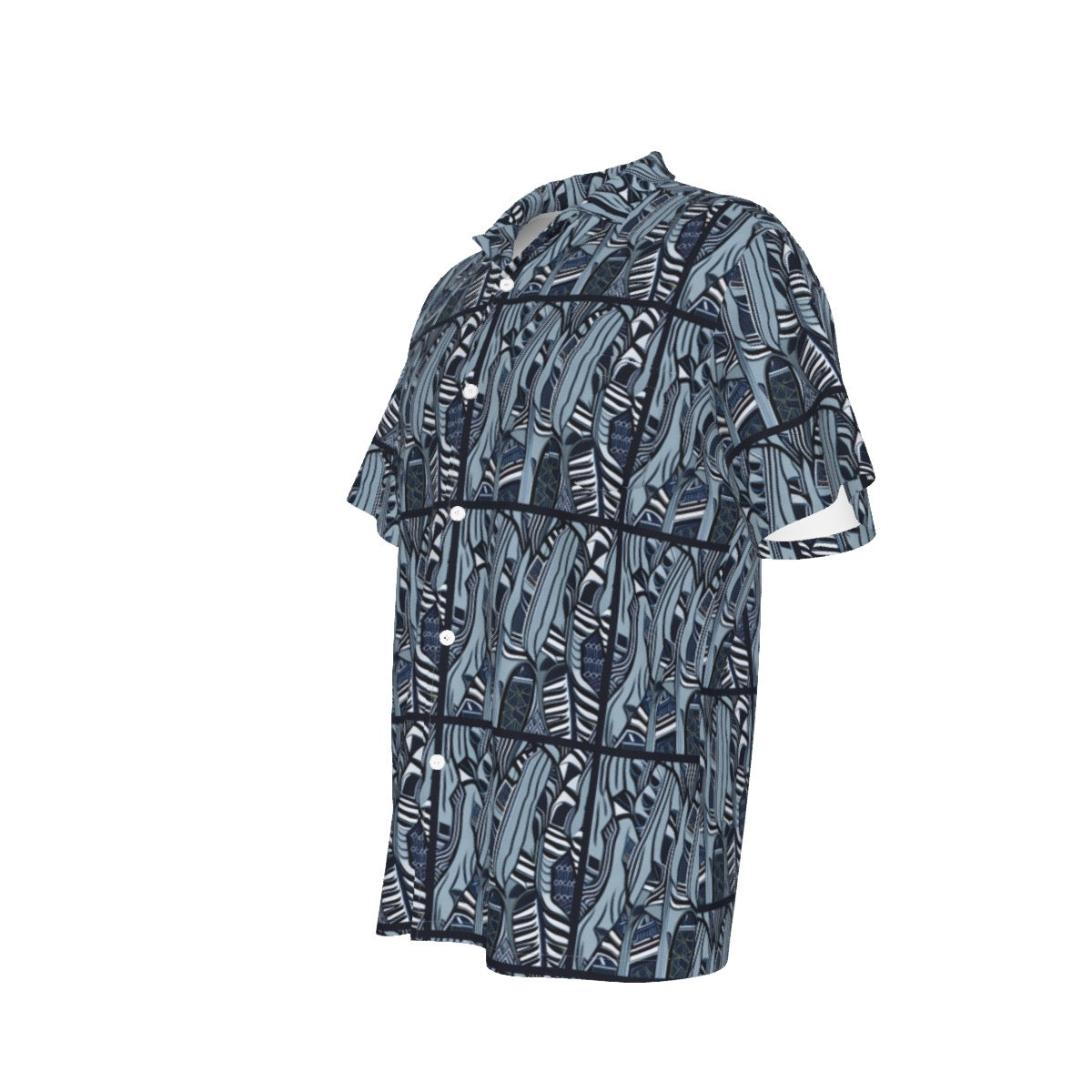 Blue on Blue -- Men's Hawaiian Shirt With Pocket