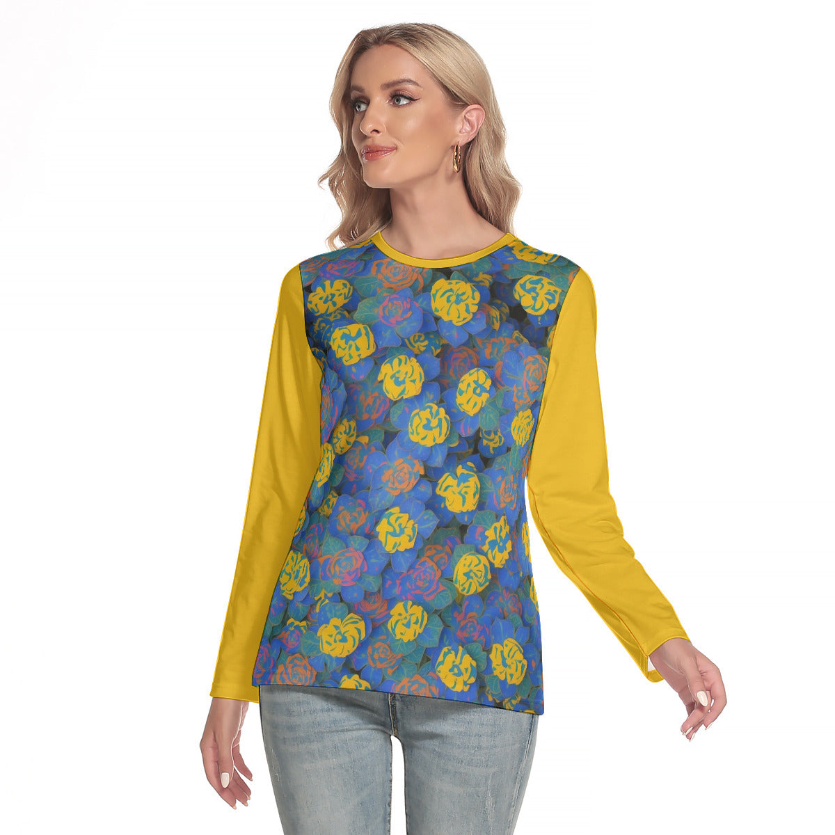 Fantacy Flowers 101 -- Women's O-neck Long Sleeve T-shirt