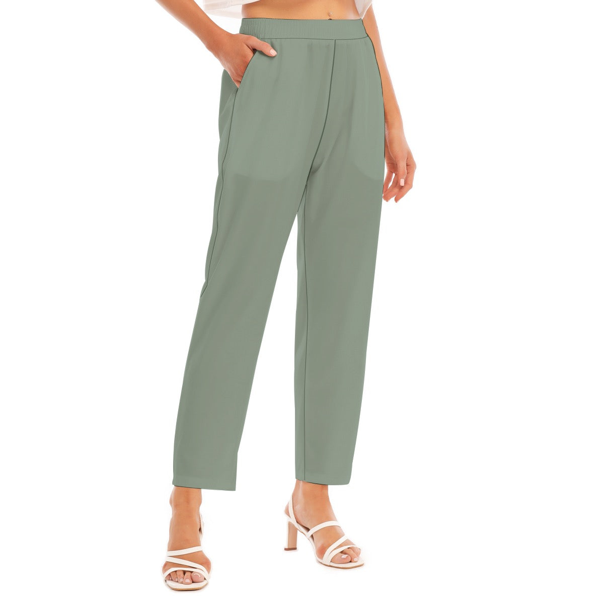 Hippie Green -- Women's Loose Straight-leg Pants