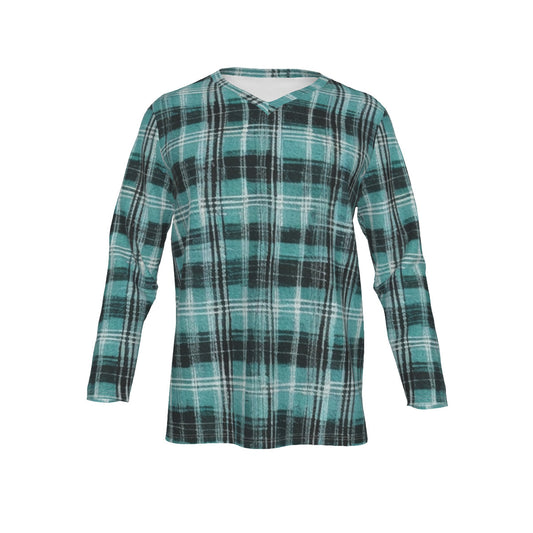 Lorem tartan -- Men's V-neck Sweatshirt With Long Sleeve