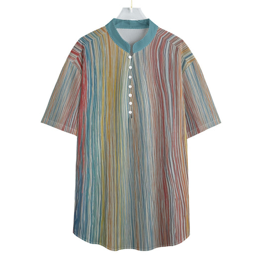 Stripes 120 -- Men's Henley Short Sleeve Shirt