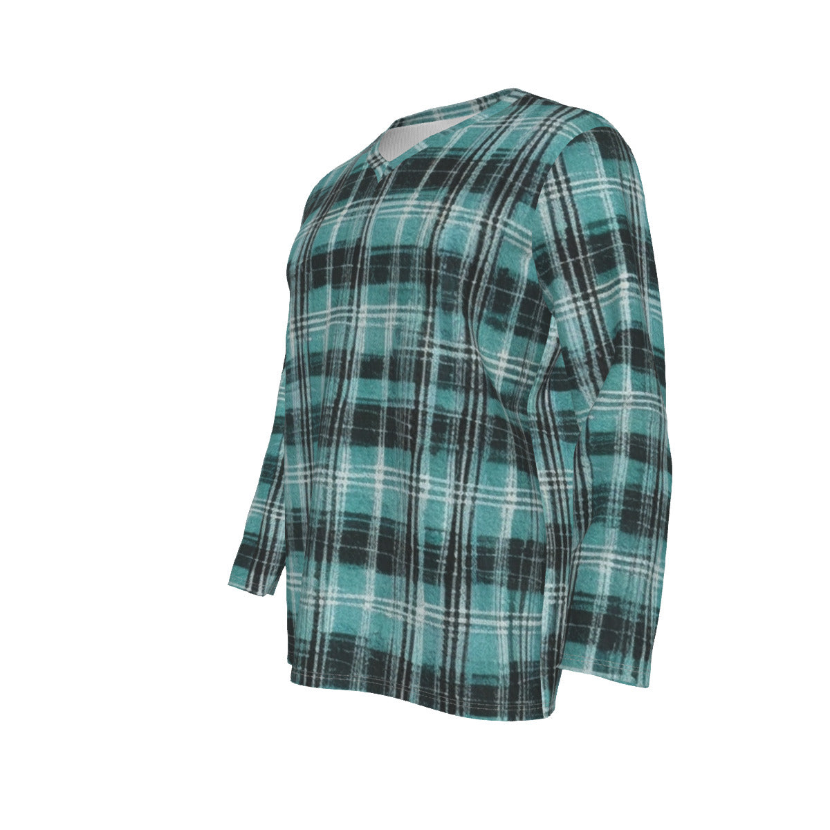 Lorem tartan -- Men's V-neck Sweatshirt With Long Sleeve