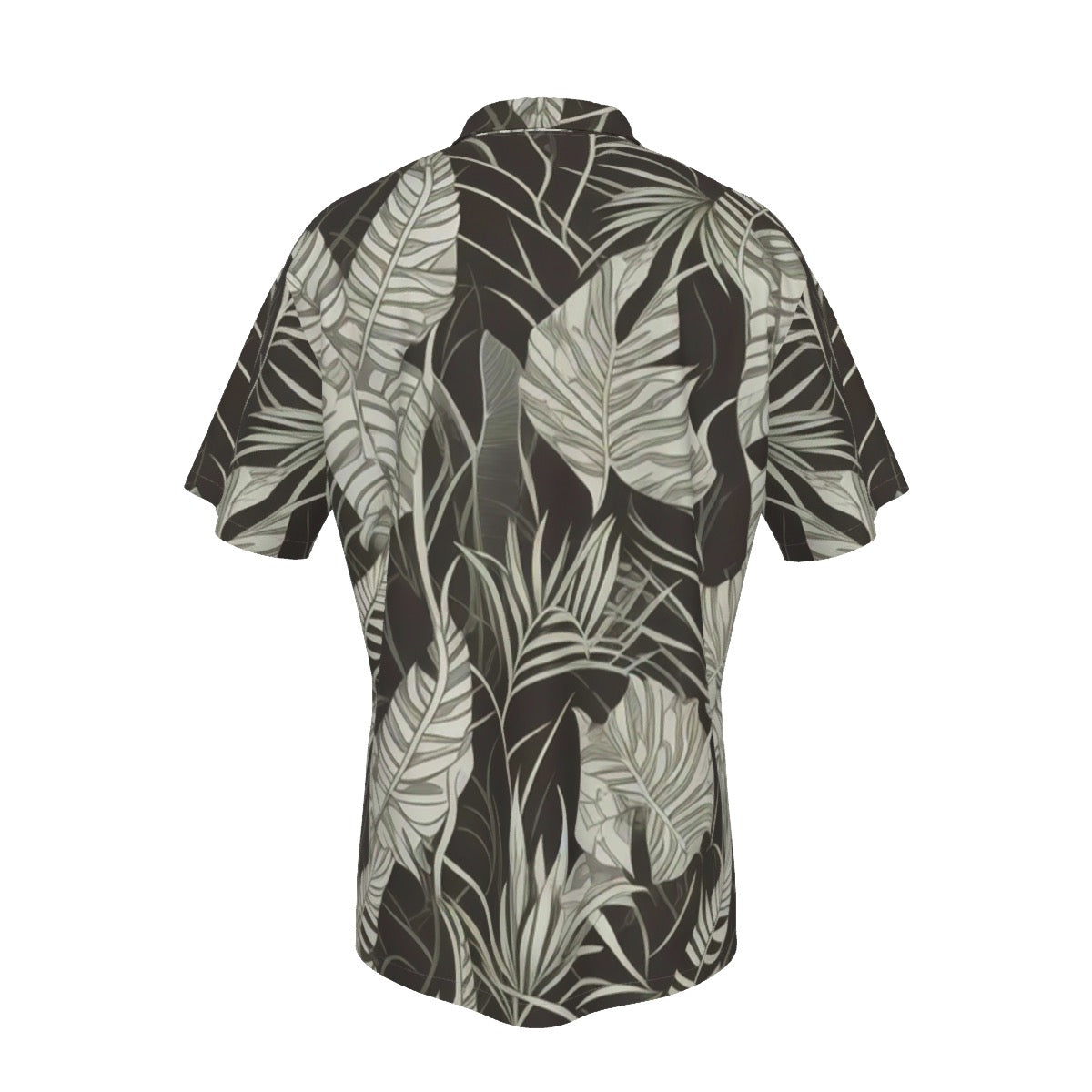 Grey & Black -- Men's Hawaiian Shirt With Pocket