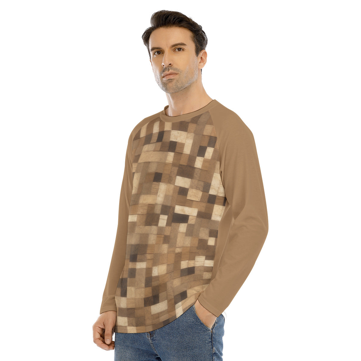 Quilt 105 -- Men's Long Sleeve T-shirt With Raglan Sleeve