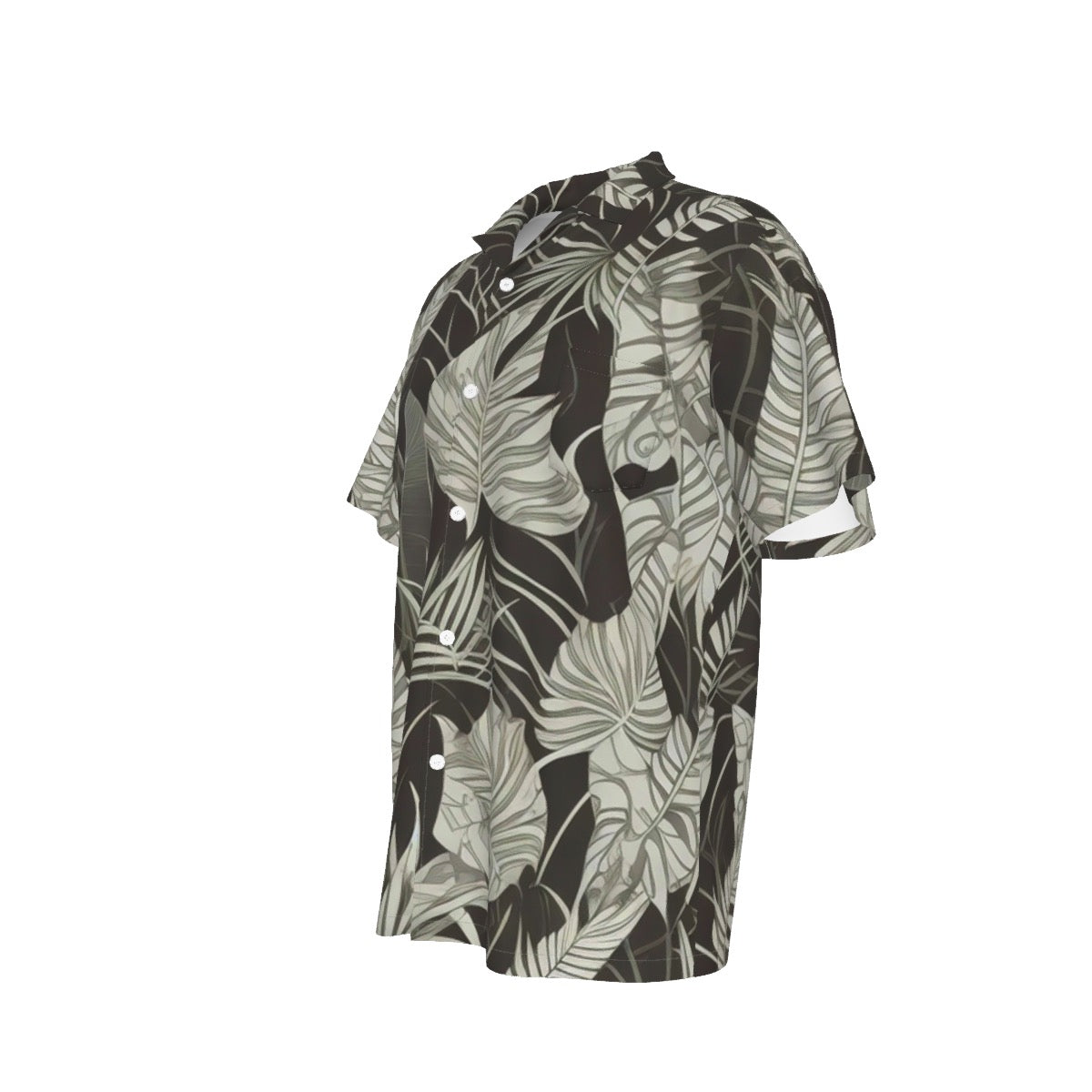 Grey & Black -- Men's Hawaiian Shirt With Pocket