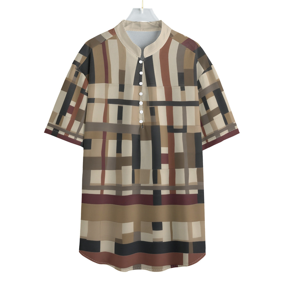 Abstract 101 -- Men's Henley Short Sleeve Shirt