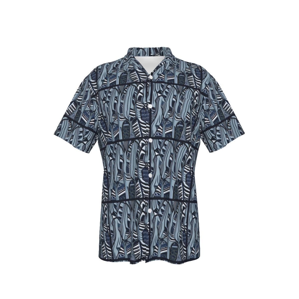 Blue on Blue -- Men's Hawaiian Shirt With Pocket